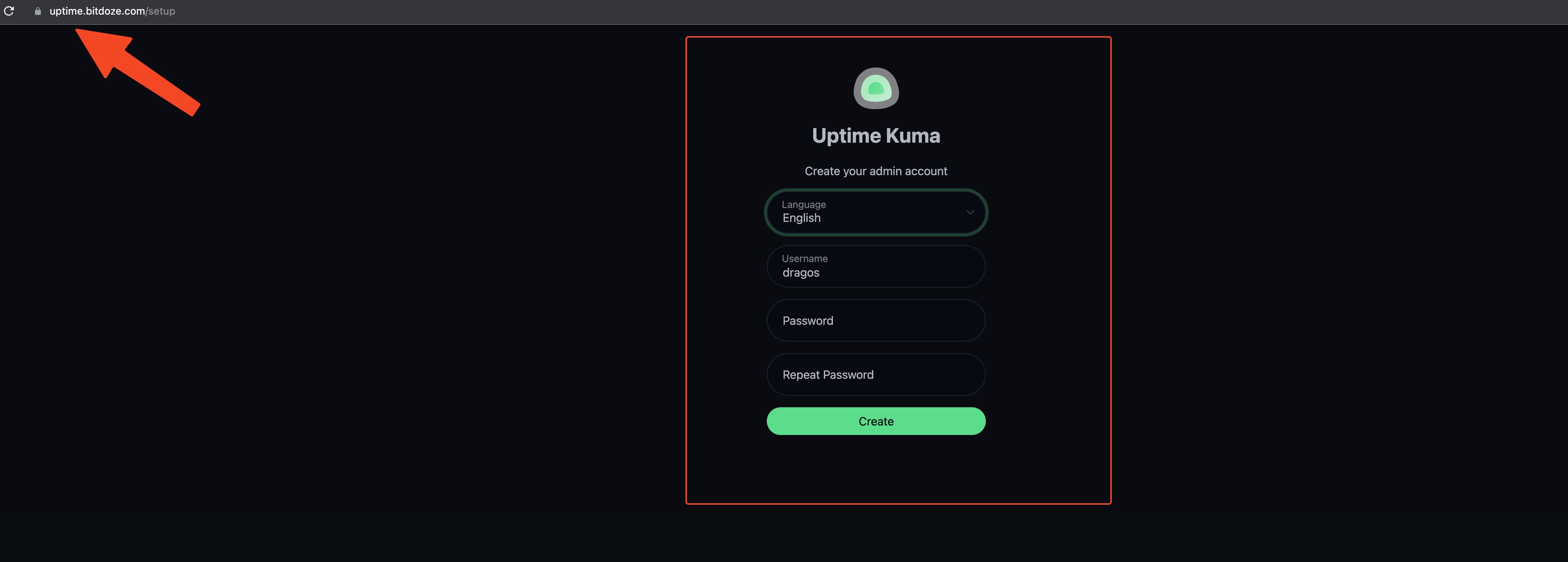 UptimeKuma Access