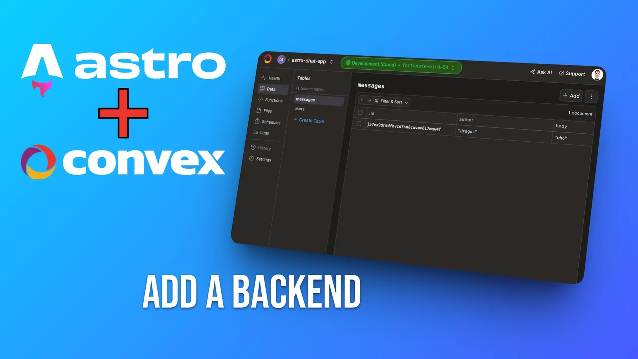 Ilustración de una interfaz de chat en tiempo real construida con Astro y Convex
