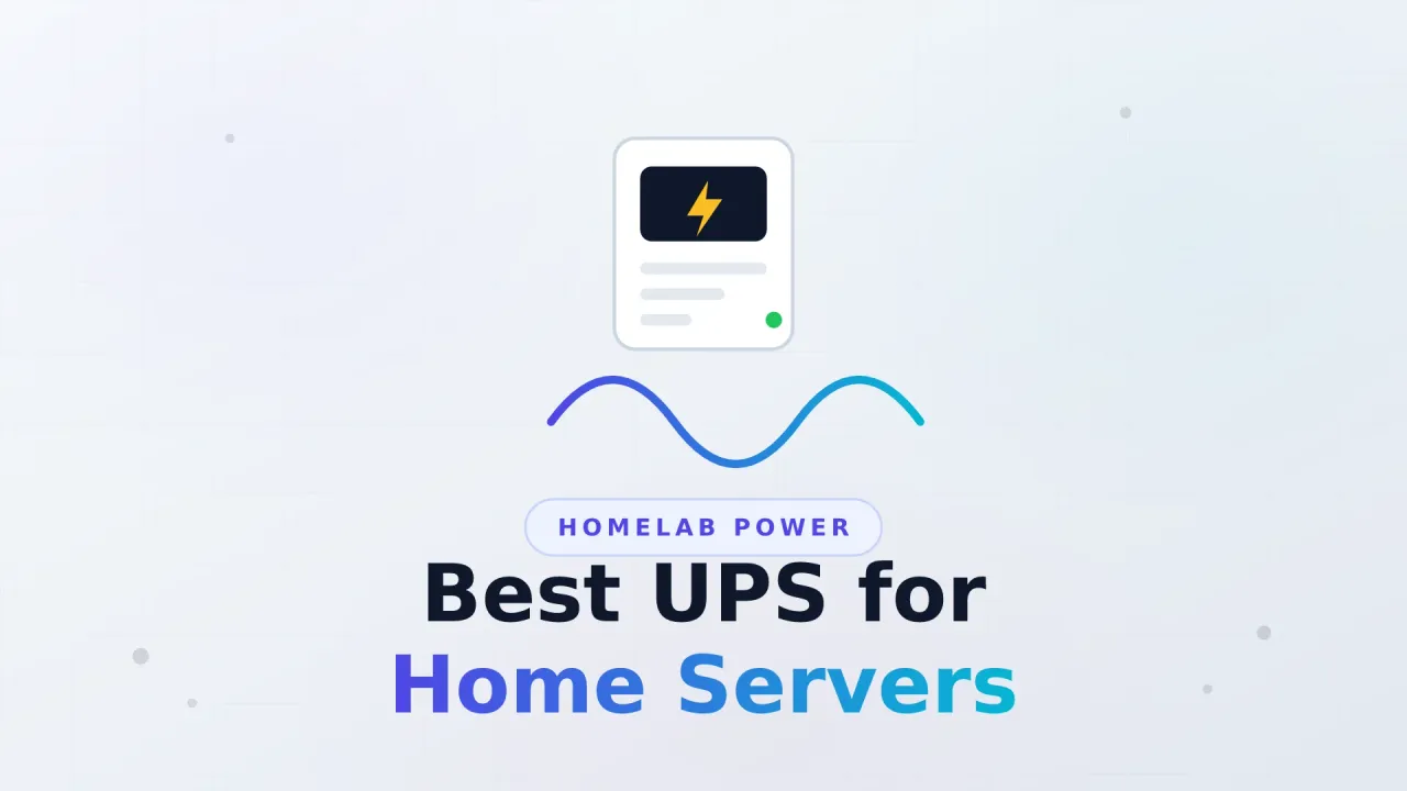 Cover image for the best UPS for home servers guide, showing a UPS tower and a sine wave