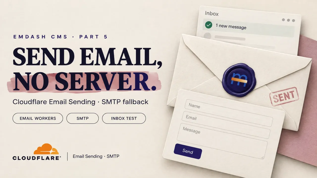 Send Email from an EmDash Site: Cloudflare Email Sending & SMTP