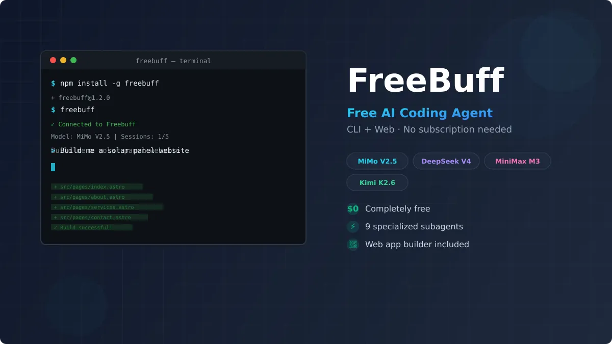 FreeBuff: Free AI Coding Agent With No Subscription