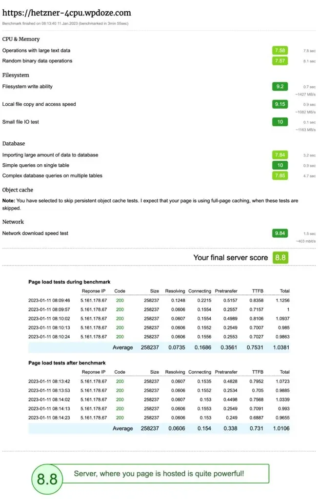 x86 AMD VPS WordPress benchmark results