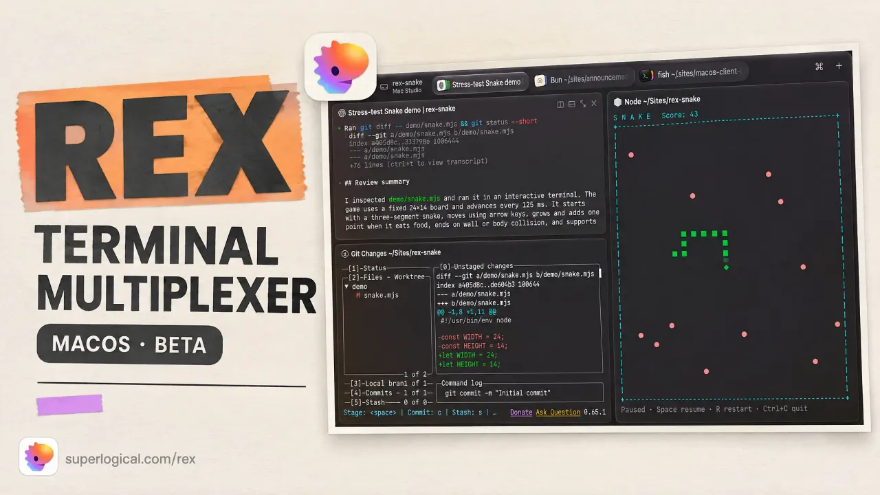 Superlogical Rex terminal multiplexer