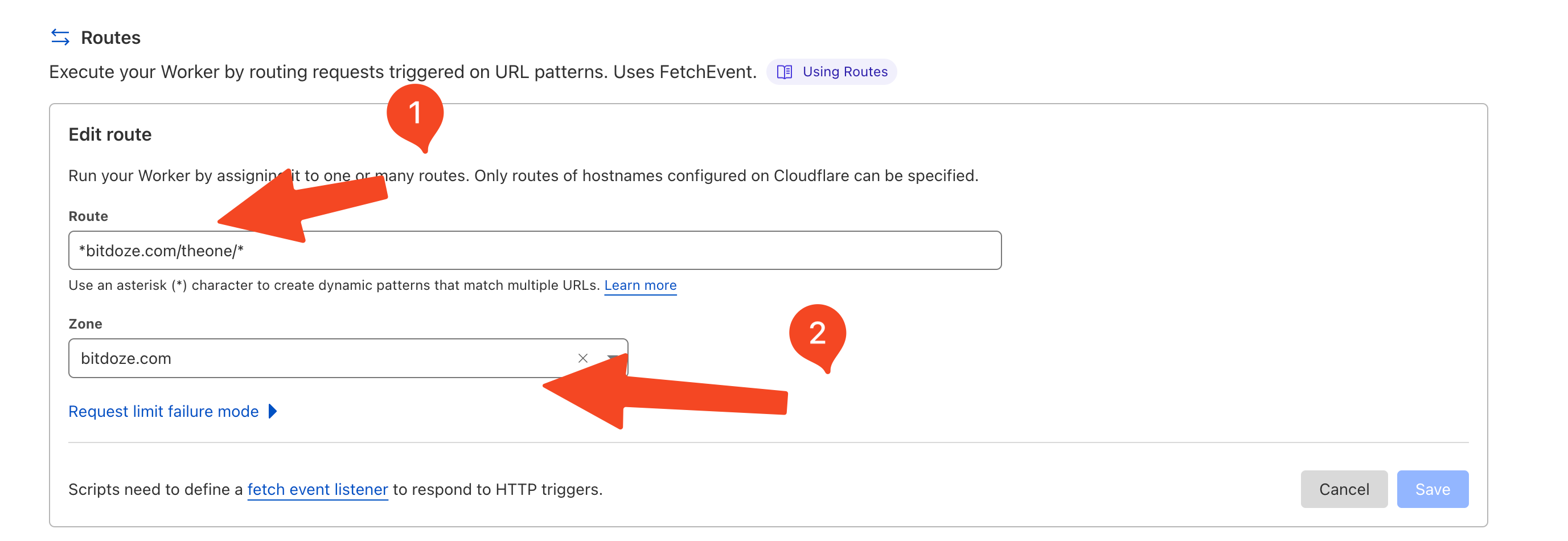 Add Cloudflare Worker route